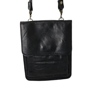 Derek Alexander Black Leather Top Open Small Bag